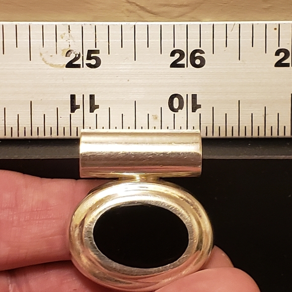 Sterling Silver And Onyx Pendant Mexico 925 - Picture 8 of 8